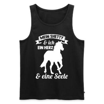 Pferd Reitsport Reiten Pferdesport Shetty - Männer Premium Bio Tank Top - Schwarz - Vorne - Michal (187cm)