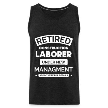 Retired builder - Men's Premium Organic Tank Top - charcoal grey - Front - Alexander (188cm)