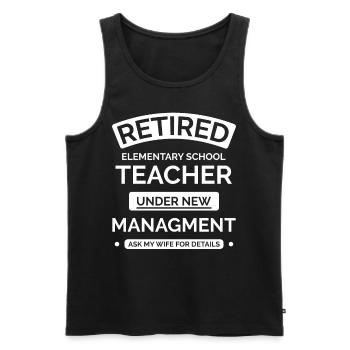 Retired primary school teachers - Men's Premium Organic Tank Top - black - Front - Michal (187cm)