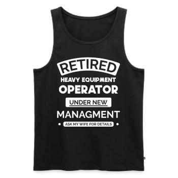 Retired machine operator - Men's Premium Organic Tank Top - black - Front - Michal (187cm)