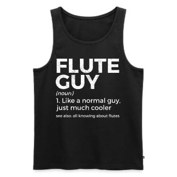 Flûte Flûte Musiciens Cuivres Musique - Débardeur bio Premium Homme - noir - Devant - Michal (187cm)