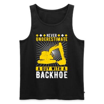 Excavator driver A Guy With A Backhoe - Men's Premium Organic Tank Top - black - Front - AI Model Male 178 light (178cm)