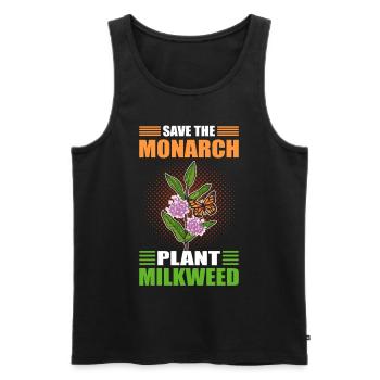 Save The Monarchs Plant Milkweed Monarch Butterfly - Men's Premium Organic Tank Top - black - Front - Michal (187cm)