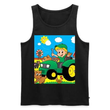 Grüner Traktor Geburtstag Bauernhof Tiere - Männer Premium Bio Tank Top - Schwarz - Vorne - Michal (187cm)
