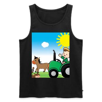 Grüner Traktor Geburtstag Bauernhof Tiere - Männer Premium Bio Tank Top - Schwarz - Vorne - Michal (187cm)