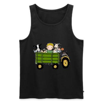 Grüner Traktor Geburtstag Bauernhof Tiere - Männer Premium Bio Tank Top - Schwarz - Vorne - Michal (187cm)