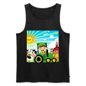 Grüner Traktor Geburtstag Bauernhof Tiere - Männer Premium Bio Tank Top - Schwarz - Vorne - Michal (187cm)