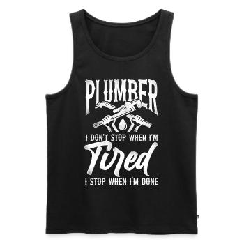 Plumbing Plumber Vintage Plumber I - Männer Premium Bio Tank Top - Schwarz - Vorne - Michal (187cm)