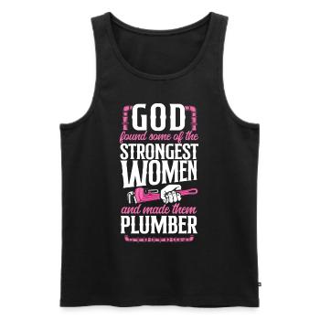 Plombier de plomberie Femme Dieu trouvé - Débardeur bio Premium Homme - noir - Devant - Michal (187cm)