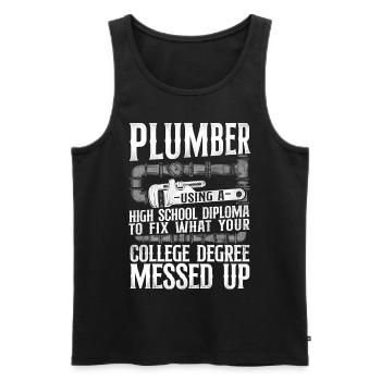 Plumbing Plumber Vintage Plumber - Männer Premium Bio Tank Top - Schwarz - Vorne - Michal (187cm)