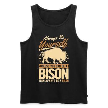 Soyez toujours vous-même Bison Buffle Büffel - Débardeur bio Premium Homme - noir - Devant - Michal (187cm)
