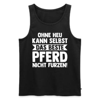 Reiten Reiter Pferd Pferde - Männer Premium Bio Tank Top - Schwarz - Vorne - AI Model Male 178 light (178cm)