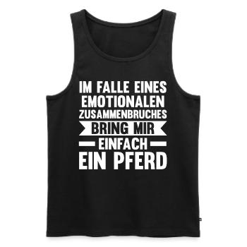 Reiten Reiter Pferd Pferde - Männer Premium Bio Tank Top - Schwarz - Vorne - Michal (187cm)