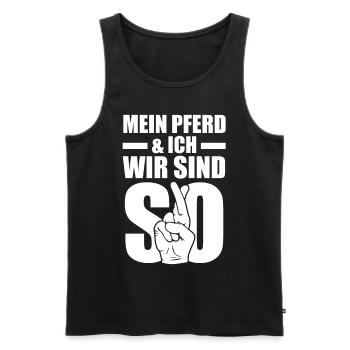 Reiten Reiter Pferd Pferde - Männer Premium Bio Tank Top - Schwarz - Vorne - Michal (187cm)