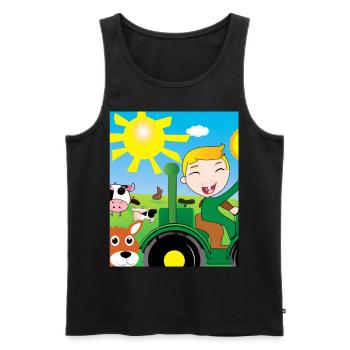 Grüner Traktor Geburtstag Bauernhof Tiere - Männer Premium Bio Tank Top - Schwarz - Vorne - Michal (187cm)