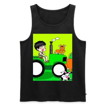 Grüner Traktor Geburtstag Bauernhof Tiere - Männer Premium Bio Tank Top - Schwarz - Vorne - Michal (187cm)