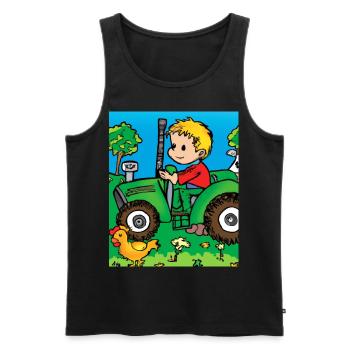 Grüner Traktor Geburtstag Bauernhof Tiere - Männer Premium Bio Tank Top - Schwarz - Vorne - Michal (187cm)