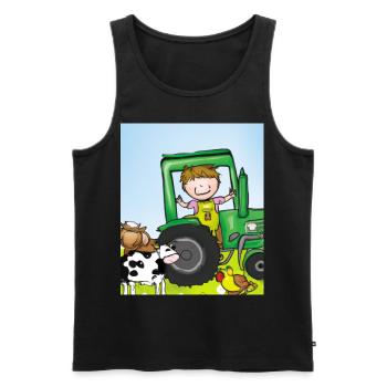 Grüner Traktor Geburtstag Bauernhof Tiere - Männer Premium Bio Tank Top - Schwarz - Vorne - Michal (187cm)