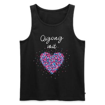 Qigong Herz Yoga Meditation Altnernative Therapie - Männer Premium Bio Tank Top - Schwarz - Vorne - Michal (187cm)
