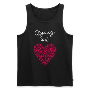 Qigong mit Herz Altnernative Medizinerin Yin-Yang - Männer Premium Bio Tank Top - Schwarz - Vorne - Michal (187cm)