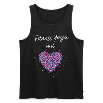 Fitness Yoga mit Herz Yogalehrerin Fitnessstudio - Männer Premium Bio Tank Top - Schwarz - Vorne - Michal (187cm)