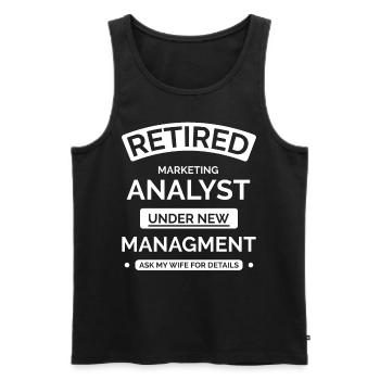 Retired Marketing Analyst - Men's Premium Organic Tank Top - black - Front - Michal (187cm)