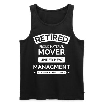 Retired logistics specialist - Men's Premium Organic Tank Top - black - Front - Michal (187cm)
