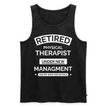 Physiotherapeutin im Ruhestand - Männer Premium Bio Tank Top - Schwarz - Vorne - Michal (187cm)