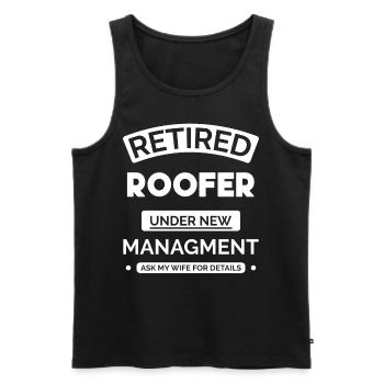 Retired roofer - Men's Premium Organic Tank Top - black - Front - Michal (187cm)