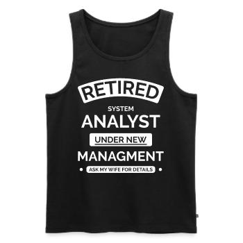 Retired Systems Analyst - Men's Premium Organic Tank Top - black - Front - Michal (187cm)