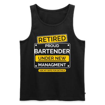 Barkeeper Ruhestand - Männer Premium Bio Tank Top - Schwarz - Vorne - Michal (187cm)