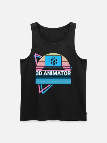 3D-Animator Retro - Men's Premium Organic Tank Top - black