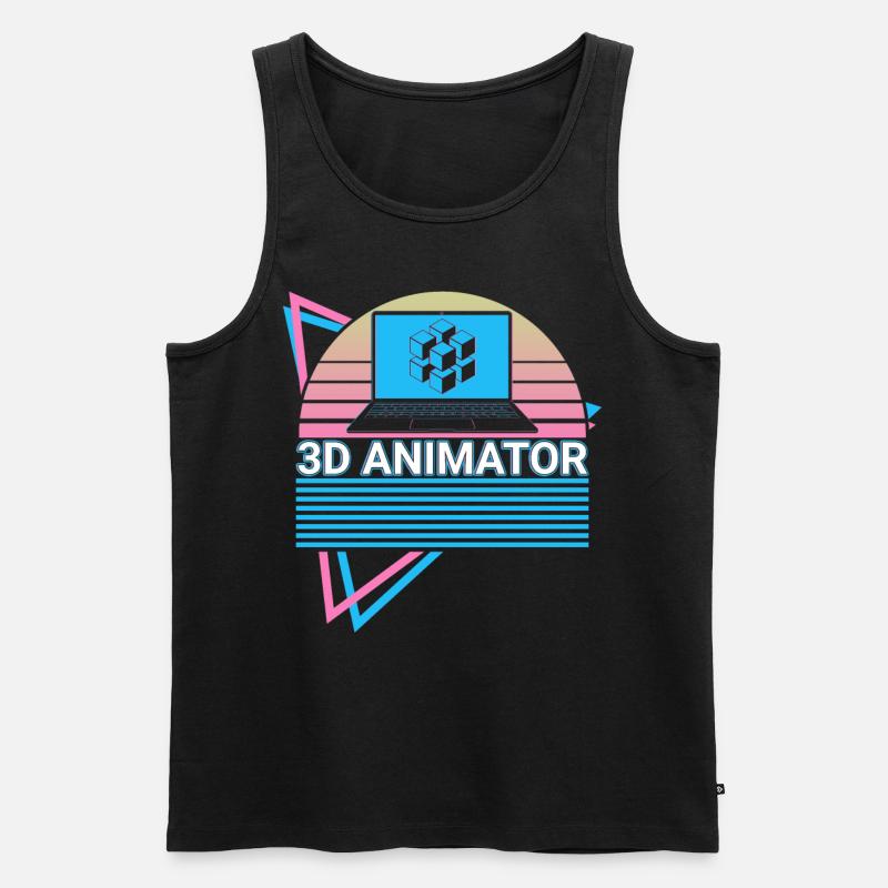 3D-Animator Retro - Men's Premium Organic Tank Top - black