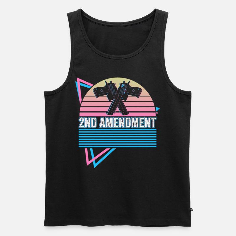 2. Verfassungszusatz Retro - Männer Premium Bio Tank Top - Schwarz
