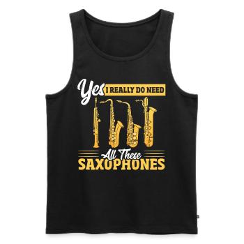 Saxophone Saxophones Jazz Player Marching Band Sym - Männer Premium Bio Tank Top - Schwarz - Vorne - AI Model Male 178 light (178cm)