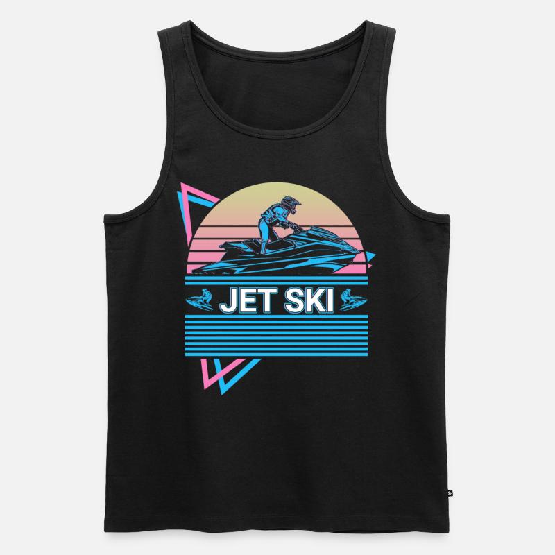 Jet Ski Retro - Männer Premium Bio Tank Top - Schwarz