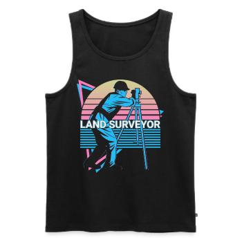 Surveyor Retro - Men's Premium Organic Tank Top - black - Front - AI Model Male 178 light (178cm)