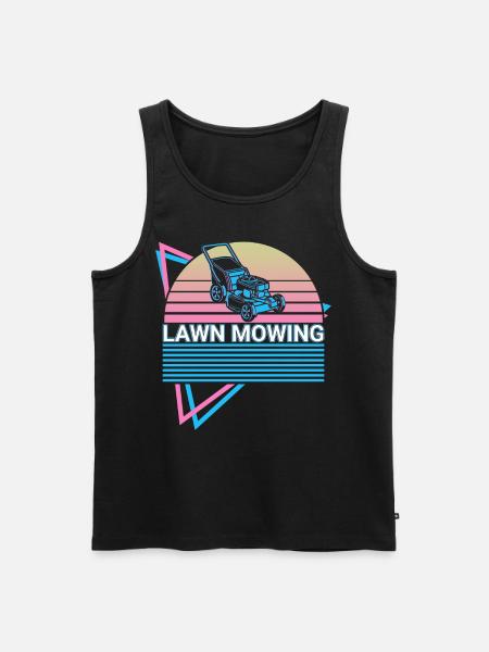 Lawn mowing retro - Men's Premium Organic Tank Top - black