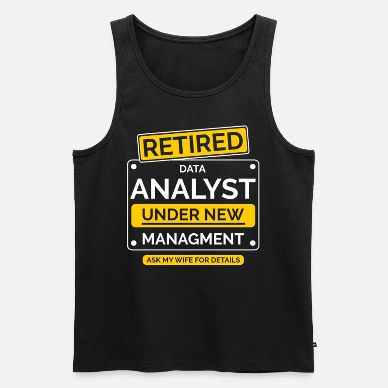 Daten Analyst Ruhestand Rente - Männer Premium Bio Tank Top - Schwarz