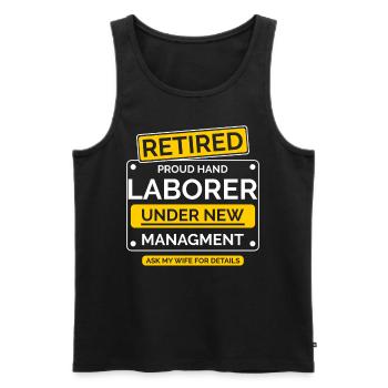 Retirement - Men's Premium Organic Tank Top - black - Front - AI Model Male 178 light (178cm)