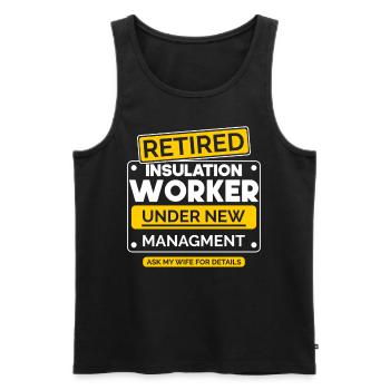 Isolation worker retirement - Men's Premium Organic Tank Top - black - Front - Michal (187cm)