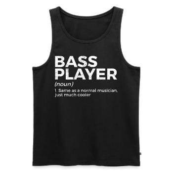 Musicien de guitare basse - Débardeur bio Premium Homme - noir - Devant - AI Model Male 178 light (178cm)