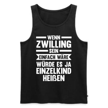 Zwillingsgeschwister Zwilling Zwillinge - Männer Premium Bio Tank Top - Schwarz - Vorne - Michal (187cm)