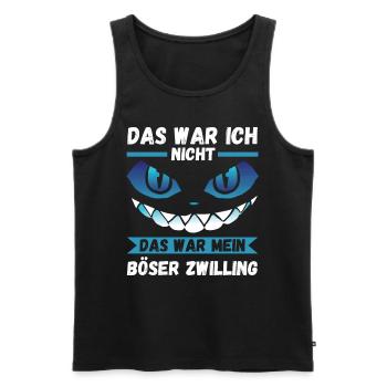 Zwillingsgeschwister Zwilling Zwillinge - Männer Premium Bio Tank Top - Schwarz - Vorne - AI Model Male 178 light (178cm)