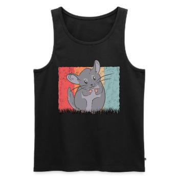 Chinchilla Retro Woolly Mouse Vintage - Débardeur bio Premium Homme - noir - Devant - Michal (187cm)