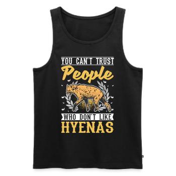 Hyäne Geschenk Erdwolf Hyena - Männer Premium Bio Tank Top - Schwarz - Vorne - AI Model Male 178 light (178cm)