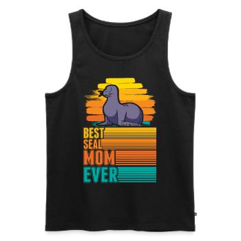 Best Seal Mom Ever Robben Mama Seehund - Men's Premium Organic Tank Top - black - Front - Michal (187cm)