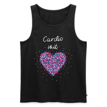 Cardio mit Herz Cardiotraining Krafttraining - Männer Premium Bio Tank Top - Schwarz - Vorne - Michal (187cm)