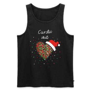 Cardio mit Herz Cardiotraining Nikolausmütze - Männer Premium Bio Tank Top - Schwarz - Vorne - Michal (187cm)