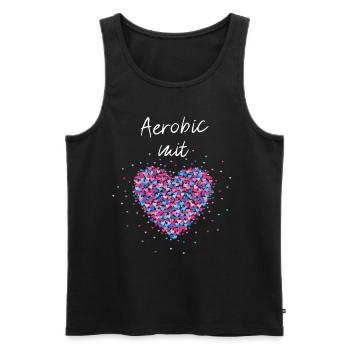 Aerobic mit Herz rhytmische Bewegung Sport Musik - Männer Premium Bio Tank Top - Schwarz - Vorne - Michal (187cm)